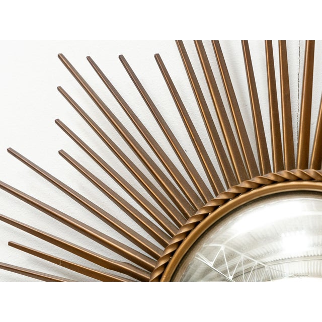 Large Antique Sunburst Mirror from Chaty Vallauris, 1950s For Sale - Image 4 of 7