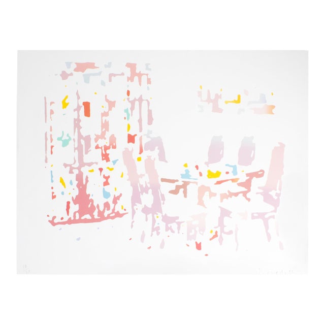 1980s “Modern Dining Room” Serigraph Print by Roger Benedetti For Sale