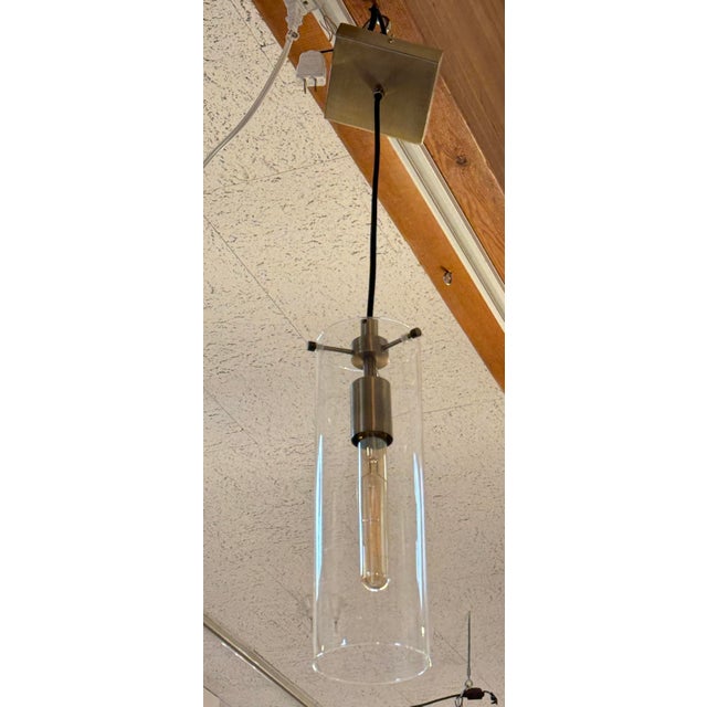 Contemporary Arcadia Collection Cylindrical Pendant Lights, Set of Three For Sale - Image 3 of 10