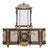 Maison Velour Obsidian Bloom Hand-Painted French Revival Sideboard With Decorative Mirror For Sale