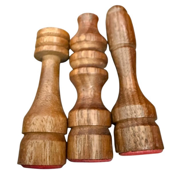 Vintage Hand Crafted Wooden Chess Set – 12.5” Square c.1930s - 40s For Sale - Image 4 of 11