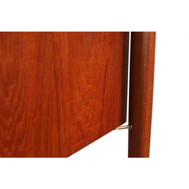 Brown Danish Desk with Finsihed Back in Bold Teak Grain Designed by Arne Vodder For Sale - Image 8 of 12
