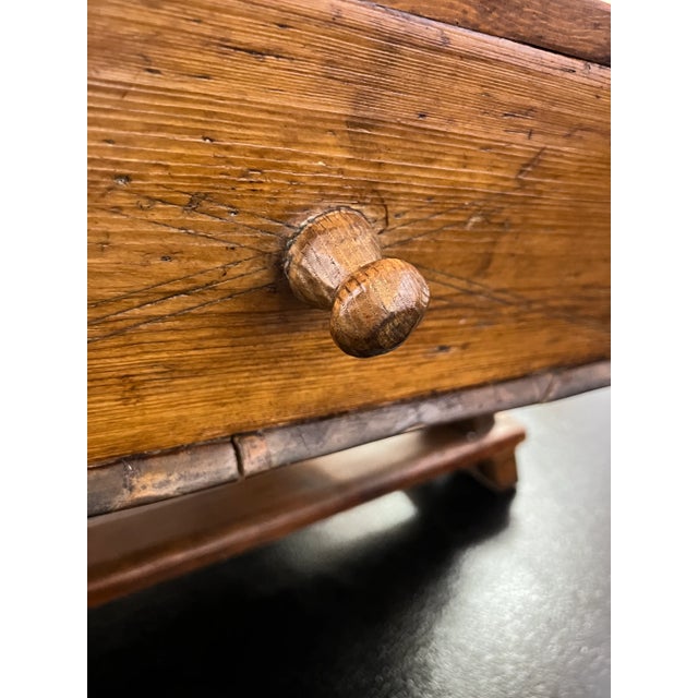 Museum Quality 1600’s Alpine Chalet Table Bavarian Medieval Table Reinforced Sliding Top Amazing Offer Now Best Deal on Earth For Sale - Image 11 of 12