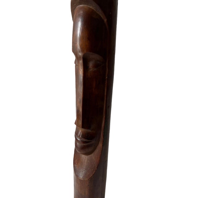 Florencio Gelabert, Cuban Master Florencio Gelabert Sculpture Large Wood Carving Bust Man Portrait For Sale - Image 4 of 18