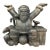 Vintage Hand Carved Wooden Santa Claus Paper Mache Molding Block Sculpture For Sale