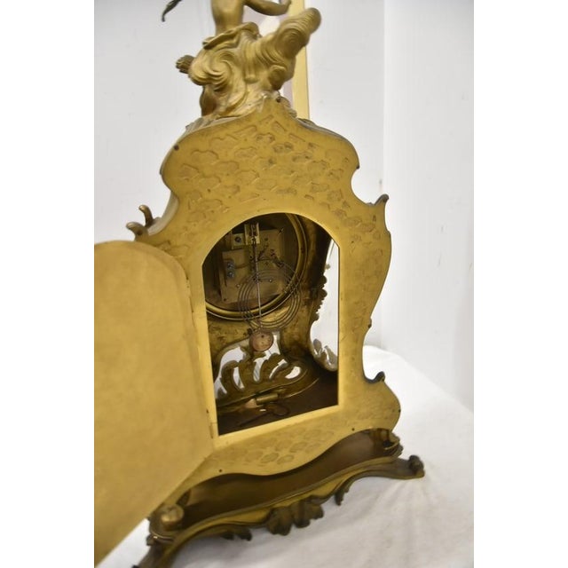 Metal Very Large French Bronze Mantel Clock For Sale - Image 7 of 15