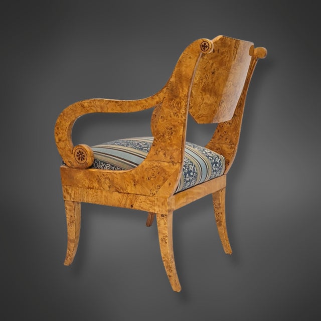 Biedermeier Russian Baltic Armchairs in Curly Birch, 1835, Set of 4 For Sale - Image 13 of 18