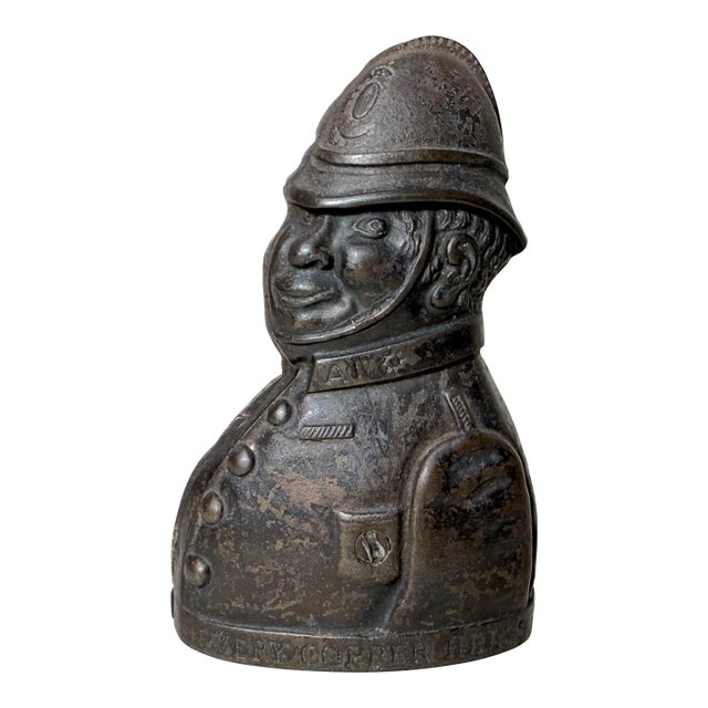 Rare Antique 2 Face Every Copper Helps Sydenham & McOustra Cast Iron Still Bank For Sale