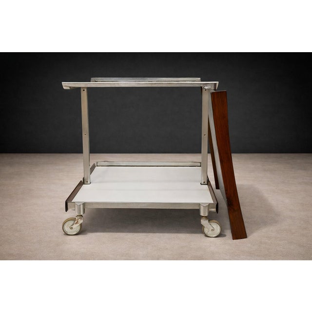 Bar Car With Removable Trays in Rosewood & Metal, Forma, 1960s For Sale - Image 9 of 11