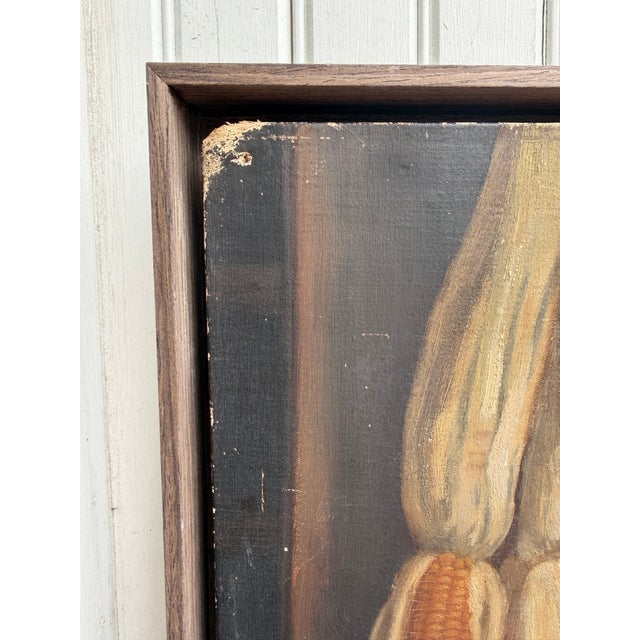 1940s Folk Art Oil Painting of Corn American C 1940 For Sale - Image 5 of 5