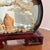 Vintage Asian Hand Carved Stork Scene in Round Glass Display Shadow Box For Sale - Image 4 of 10