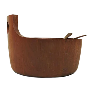 Vintage Danish Teak Salad Bowl with Servers by Jens Quistgaard for Nissen Naarden