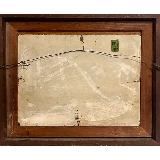 Polly Thayer, Oil Painting Still Life Fruit Bowl Polly Thayer Boston Modernist Woman Artist, c. 20th century For Sale - Image 4 of 4