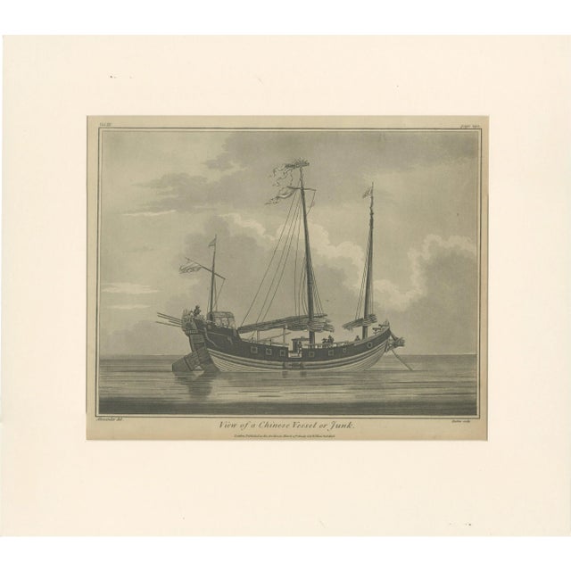 View of Chinese Junk Antique Maritime Engraving, 1802, Paper For Sale - Image 10 of 10