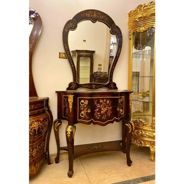 Bring timeless French elegance into your space with this beautiful Louis XV-style vanity set, featuring a graceful...