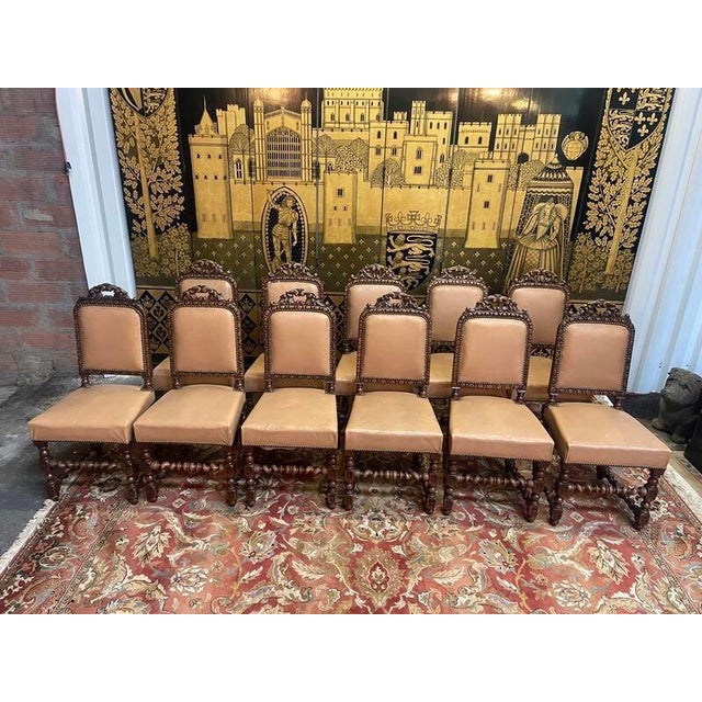 Wood Louis XIII Renaissance Chairs, Set of 11 For Sale - Image 7 of 11