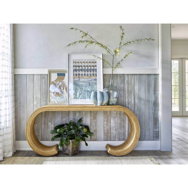 Transitional Transitional Shoreline Rattan Console For Sale - Image 3 of 4
