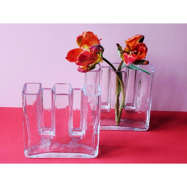 Sculptural Crystal Glass Vases by Josef Riedl for Riedl Glass, Austria, 1970s, Set of 2 For Sale - Image 10 of 15