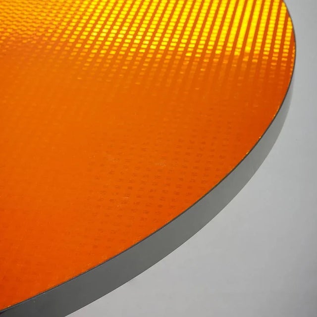 Metal Reflective Collection Round Red Table by Sebastiano Bottos for Bottos Design Italia For Sale - Image 7 of 8