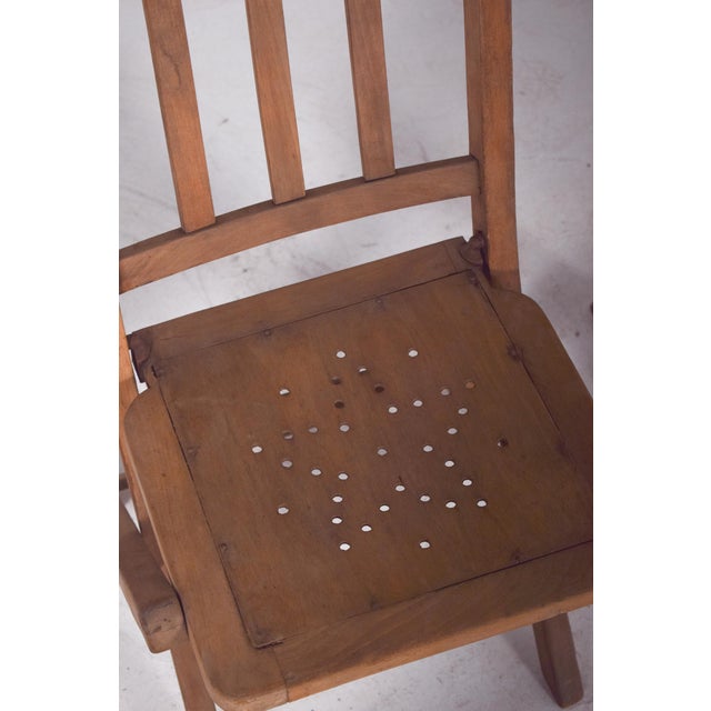 Brown Wooden Folding Chairs, 1950, Set of 4 For Sale - Image 8 of 11