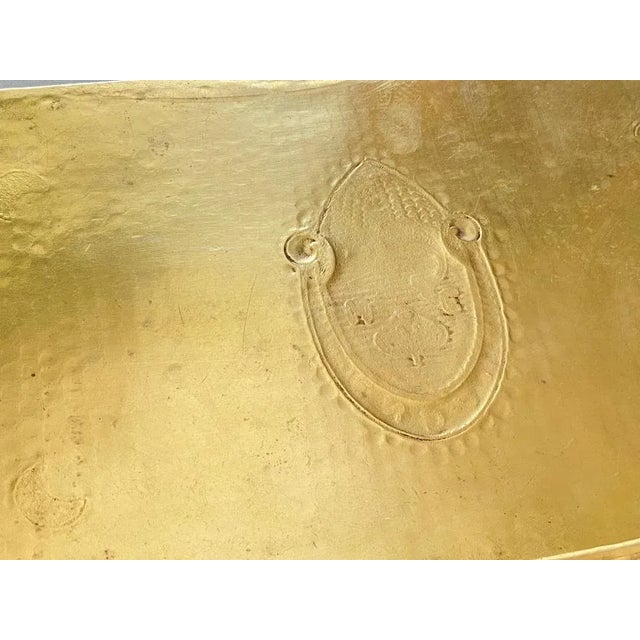 Wood and Brass Ashtray in Brown and Gold, France, 1970 For Sale - Image 3 of 10