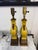 1940s 1940s Pair of Chinese Yellow Porcelain Lamps W/Lotus & Crane Motif, Brass Greek Key For Sale - Image 5 of 6