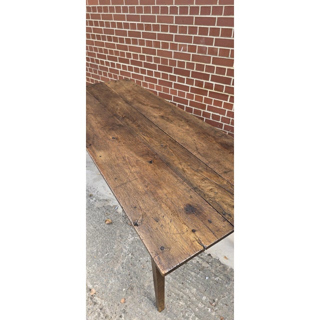 French Plank Kitchen Refectoy Farmhouse Dining Table, 1850 For Sale - Image 9 of 17