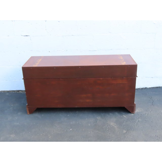 Wood Roos Art Deco Waterfall Inlay Cedar Chest Blanket Trunk 6396 For Sale - Image 7 of 16