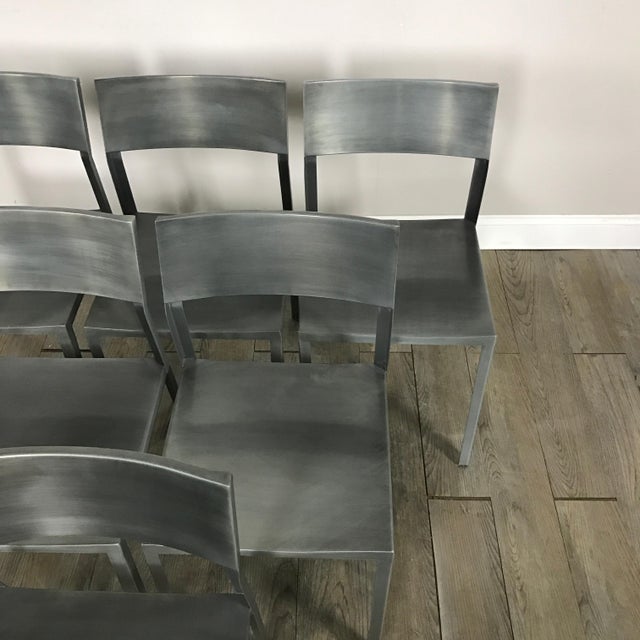 CB2 Brushed Steel Dining Chairs Set of 6 Chairish