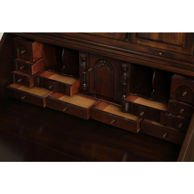 Maddox Chippendale Style Vintage Mahogany Block Front Secretary Desk For Sale - Image 9 of 13