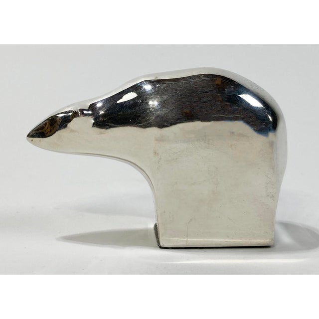 Mid-Century Modern Vintage Dansk Silver Plate Polar Bear Paper Weight For Sale - Image 3 of 7