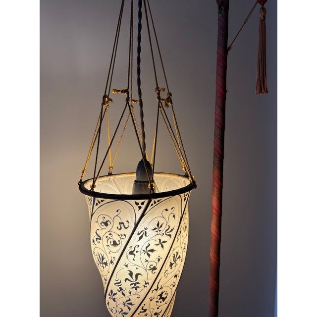 Textile 1990s Fortuny Cesendello Silk Floor Lamp For Sale - Image 7 of 12