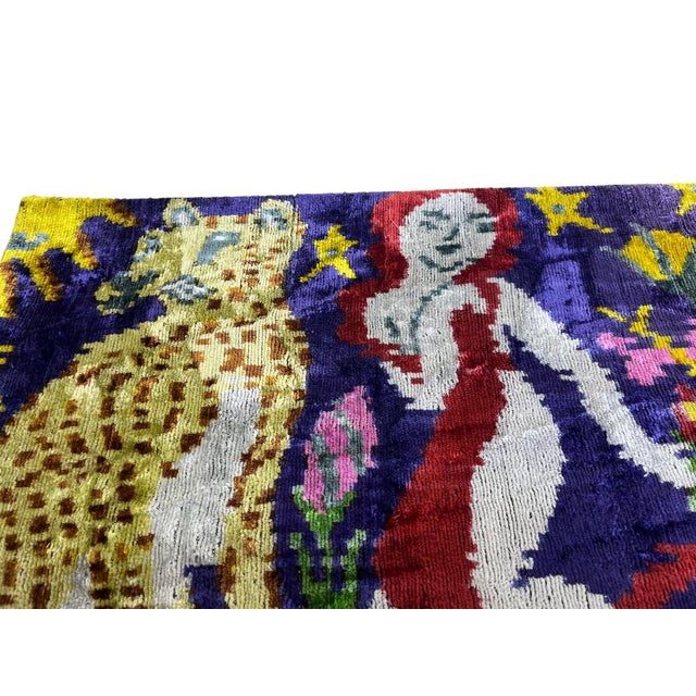 Handmade Velvet Silk IKAT cushion cover with Jungle design and shiny colors. It can be a perfect gift for new homes or...