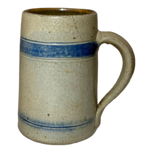 Rare Antique 19th Century Cobalt Glazed Stoneware Pottery Dining Mug Cup Jug