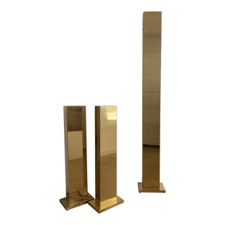 Vintage Brass Plated Skyscraper Lamps by Casella - Set of 3 For Sale