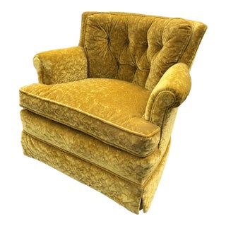 1970s Hollywood Regency Gold Upholstered Chair For Sale