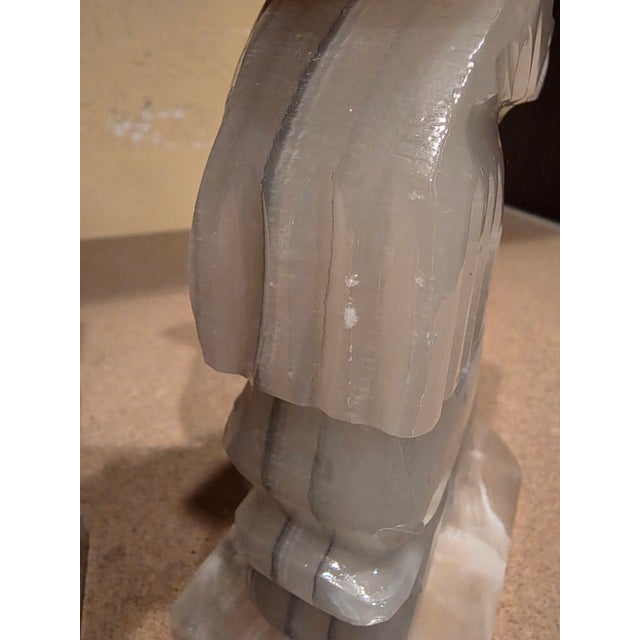 Tan Mexican Onyx Mayan Figure Bookends For Sale - Image 8 of 10