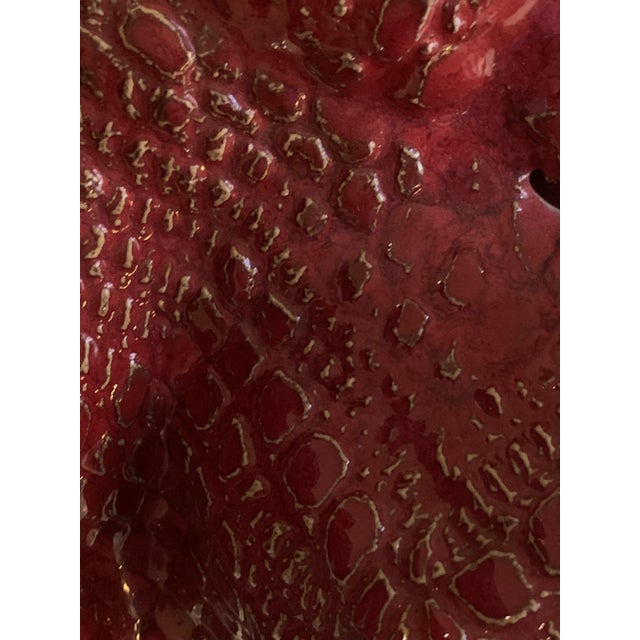 Abstract Sculpture in Red Glazed Ceramic and Gold Leaf by Giacinto Cerone, 1993 For Sale - Image 11 of 13