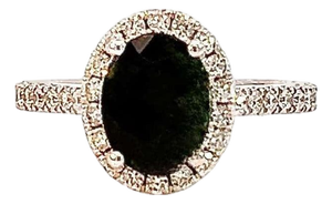 Natural Emerald Diamond Ring 6.5 14k White Gold 9.31 TCW Certified