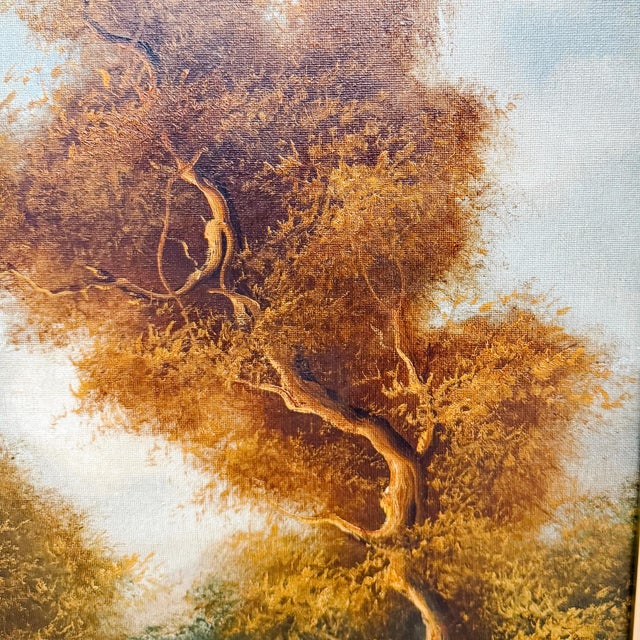 Textile Mid-Century Tonalist Pastoral Landscape Oil on Canvas Painting by Ramirez For Sale - Image 7 of 14