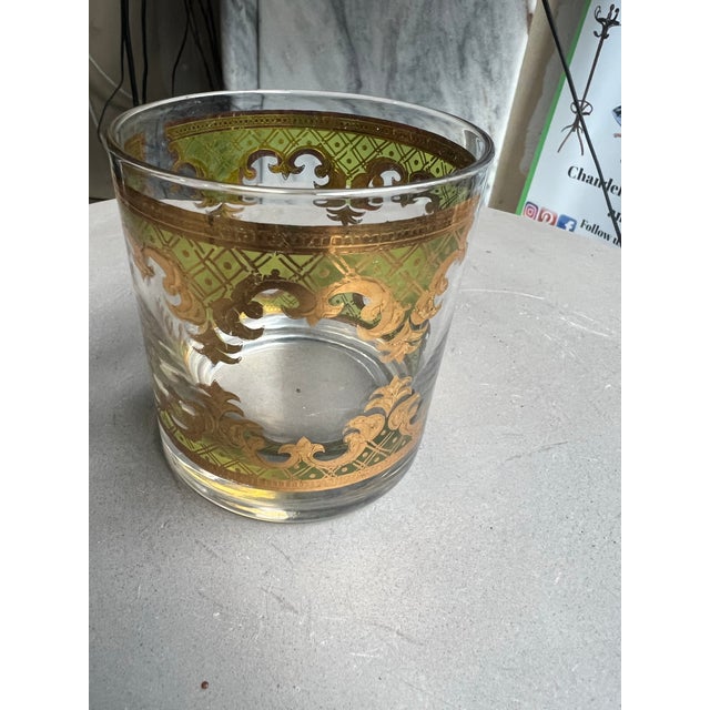 Mid-Century Modern 1970s Culver 22kt Gold Lowball Cocktail Glass For Sale - Image 3 of 7