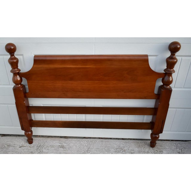 Vintage Full Size Solid Cherry Americana Style Headboard For Sale - Image 11 of 13