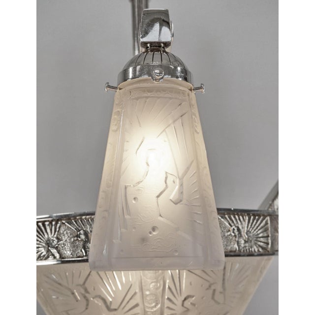 French Art Deco Chandelier by Ravaud & Muller Freres 1930 France For Sale - Image 15 of 15