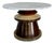 Jonathan Charles Modern Carrara Marble and Wood Rook Round Cocktail Table For Sale