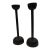 Tall Asian Black Lacquered Faux-Wood Candleholders - Set of 2 For Sale