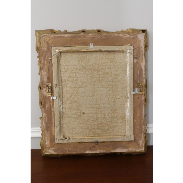 Gold Woman W. Bonnet in Field Framed Oil Painting on Canvas For Sale - Image 8 of 9