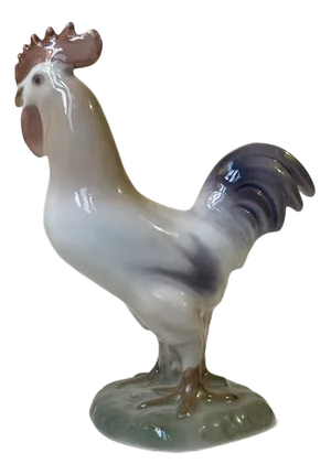 Rooster Figurine in Glazed Porcelain from Bing & Grondahl, 1970s