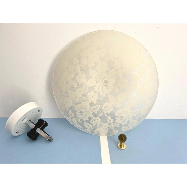 Mid Century Floral Damask Flush Light For Sale - Image 18 of 18