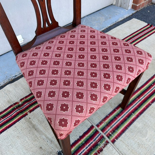 Oxblood Red Antique Mahogany Chippendale Side Chair, Massachusetts, Circa 1780s For Sale - Image 8 of 12