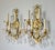 Late 19th Century French Victorian -Style, Gilded Gold & Crystal Drop 5--Candelabra Wall Light Sconces - Pair For Sale In West Palm - Image 6 of 17